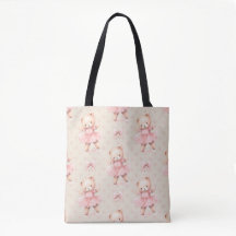TEDDYBEER IN ROZE FRILLY JURK MET BOGEN