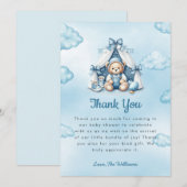 Teddybeer in Tent Baby shower Dank u kaart (Voorkant / Achterkant)