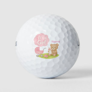 Teddybeer is meisje voor Baby shower Golfballen