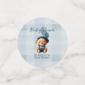 Teddybeer Jean Baby shower Blue Confetti (Kleine voorkant)
