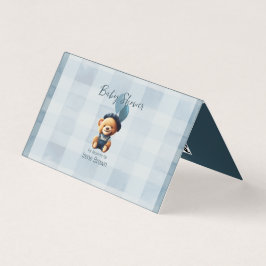 Teddybeer Jean Baby shower Blue Enclosure Kaart