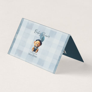Teddybeer Jean Baby shower Blue Enclosure Kaart