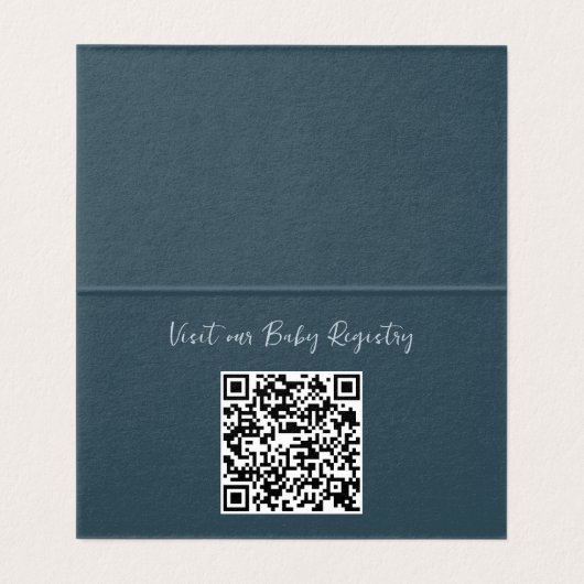 Teddybeer Jean Baby shower Blue Enclosure Kaart (Binnenkant ongevouwen)