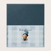 Teddybeer Jean Baby shower Blue Enclosure Kaart (Buitenkant ongevouwen)