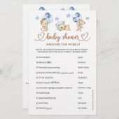 Teddybeer jongen Baby shower rond de wereld (Voorkant / Achterkant)