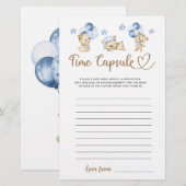 Teddybeer jongen baby shower Tijd Capsule (Voorkant / Achterkant)