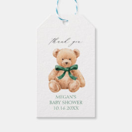 Teddybeer Jongens Baby Shower  Cadeaulabel