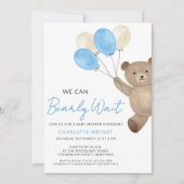 Teddybeer Jongens Baby Shower Kaart (Voorkant)
