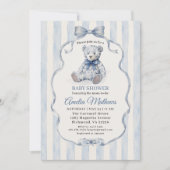 Teddybeer Jongens Baby Shower Kaart (Voorkant)