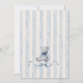 Teddybeer Jongens Baby Shower Kaart (Achterkant)