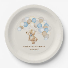 Teddybeer Jongens Baby Shower Papieren Bordje