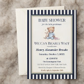 Teddybeer Jongens Baby Shower Uitnodiging
