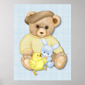 Teddybeer Jongens Slaapkamer Pret Poster (Voorkant)