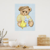 Teddybeer Jongens Slaapkamer Pret Poster (Keuken)