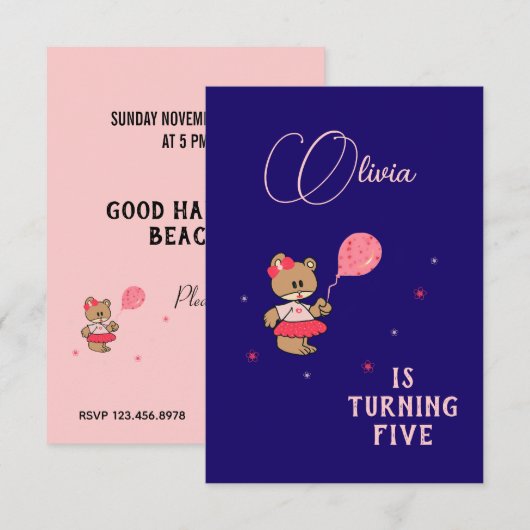 Teddybeer Kaart (Voorkant / Achterkant)