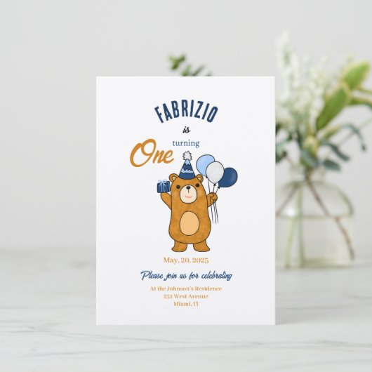 Teddybeer Kaart (Staand voorkant)