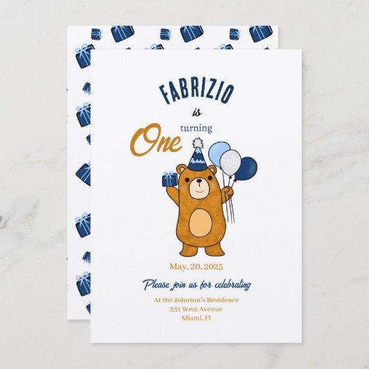 Teddybeer Kaart (Voorkant / Achterkant)