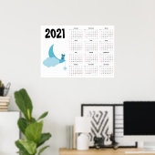 Teddybeer Kalender 2021 Poster - zondag begint (Thuiskantoor)