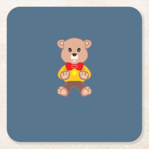 Teddybeer kartonnen onderzetters