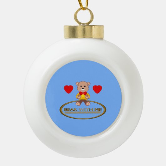 Teddybeer keramische bal ornament (Voorkant)