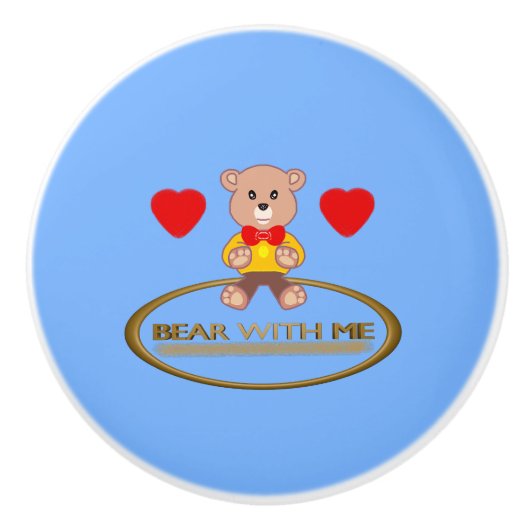 Teddybeer keramische knop (Voorkant)