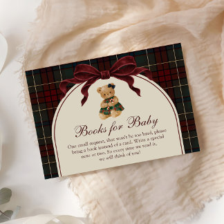 Teddybeer Kerst Babyshower Boeken voor Baby Informatiekaartje