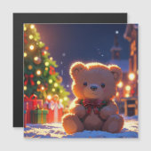 Teddybeer Kerstmagie in Besneeuwd Dorp (Voorkant / Achterkant)