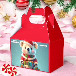 Teddybeer Kerstmis Gepersonaliseerde Kinder Partij Bedankdoosjes