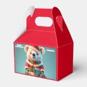 Teddybeer Kerstmis Gepersonaliseerde Kinder Partij Bedankdoosjes (Voorkant Zijde)