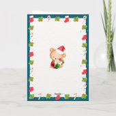 Teddybeer kerstwensen voor kleinkind feestdagen kaart (Achterkant)