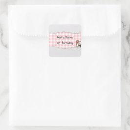 Teddybeer Kiekeboe verjaardag Vierkante Sticker