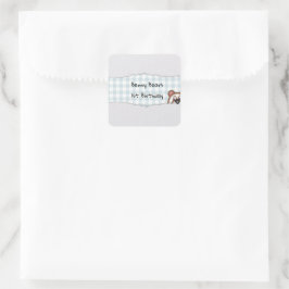 Teddybeer Kiekeboe verjaardag Vierkante Sticker