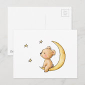teddybeer kijkt naar de sterren briefkaart (Voorkant / Achterkant)