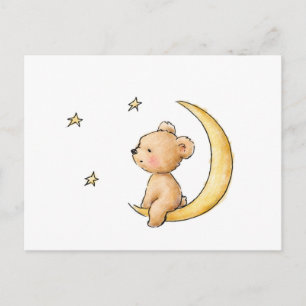 teddybeer kijkt naar de sterren briefkaart