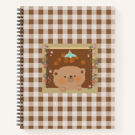 Teddybeer kijkt uit het raam notitieboek (Voorkant)