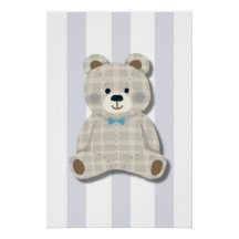Teddybeer-kinderkamer glanzende poster