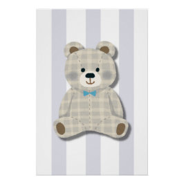 Teddybeer-kinderkamer glanzende poster