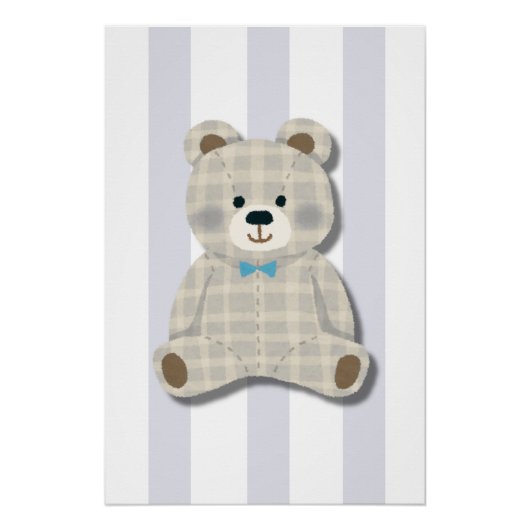 Teddybeer-kinderkamer glanzende poster (Voorkant)