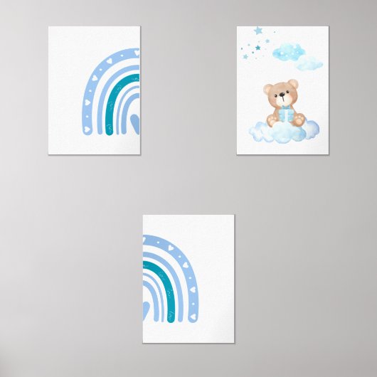 Teddybeer-kinderkamer Muurkunst Sets (Voorkant)