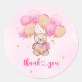 Teddybeer klassieke ronde sticker (Voorkant)