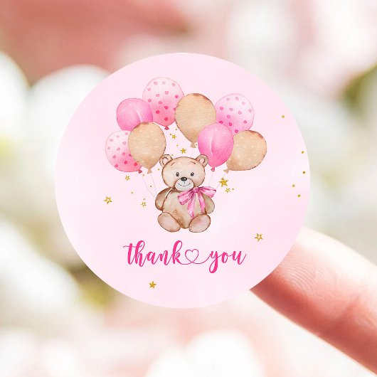 Teddybeer klassieke ronde sticker