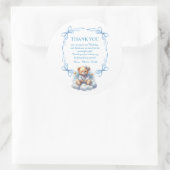 Teddybeer kleurrijke ballonbeer eerste verjaardag ronde sticker (Tas)