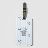 Teddybeer kleuterschool peuterschool welkom bagagelabel (Voorkant (verticaal))