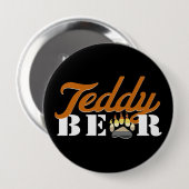 Teddybeer Knop Ronde Button 4,0 Cm (Voorkant /achterkant)