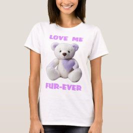 teddybeer knuffelen lavendel hart Valentijnsdag T-shirt