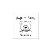 Teddybeer knuffels en kussen Rubber Stamp Rubberstempel (Afrduk)