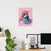 Teddybeer knuffelt baby roze print (Thuiskantoor)