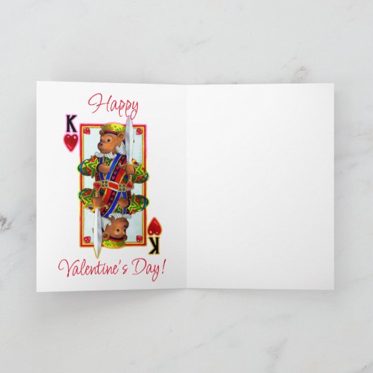 Teddybeer Koning van Harten Kaart (Binnen)