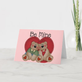 Teddybeer Koppel - Wees Mijn Valentijnsdagkaart Feestdagen Kaart