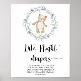 Teddybeer \ Late night luierspel Poster